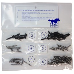 Set de șuruburi pentru tapițerie interioară, Fastback 69-70