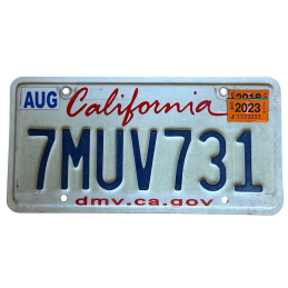 Placă de înmatriculare din California