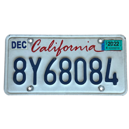 Placă de înmatriculare din California
