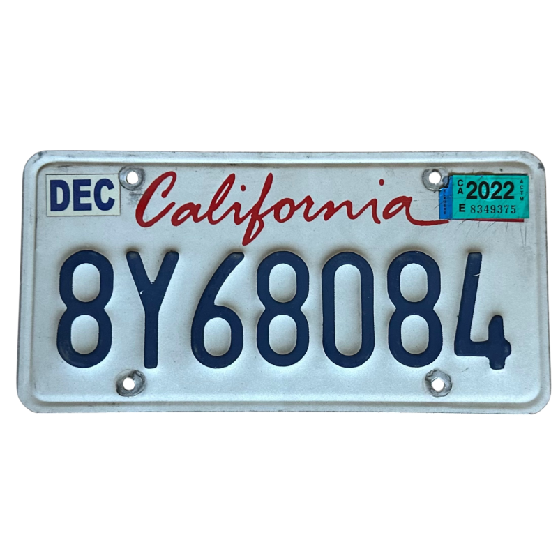 Placă de înmatriculare din California