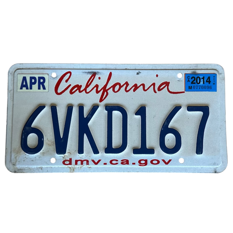 Placă de înmatriculare din California