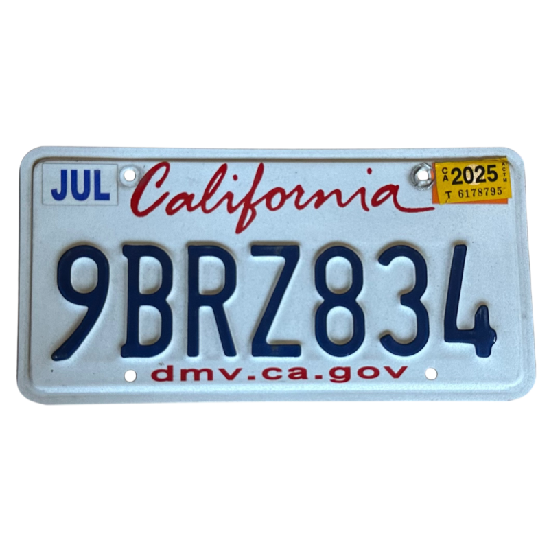 Placă de înmatriculare din California