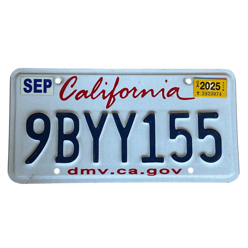 Placă de înmatriculare din California