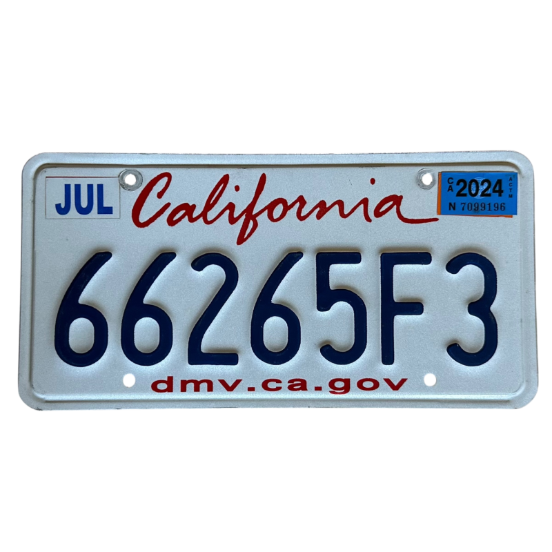 Placă de înmatriculare din California
