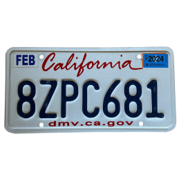 Placă de înmatriculare din California