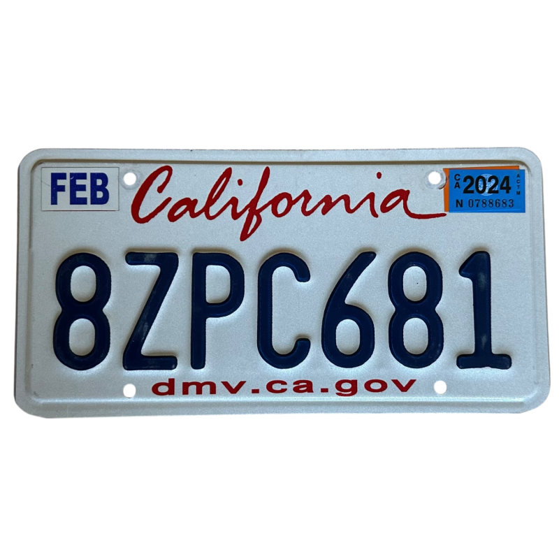 Placă de înmatriculare din California