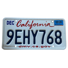 Placă de înmatriculare din California