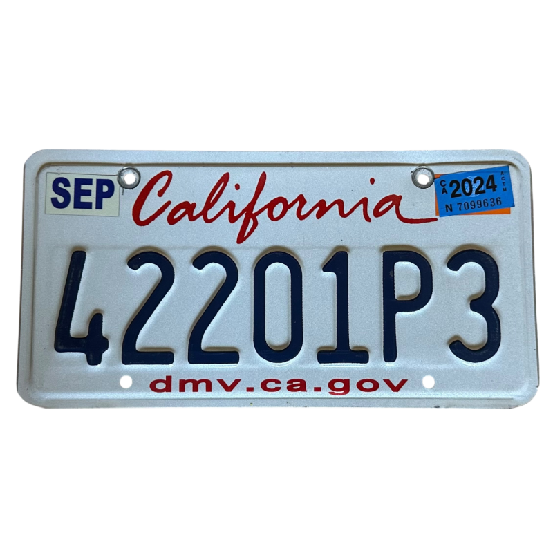 Placă de înmatriculare din California