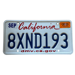 Placă de înmatriculare din California