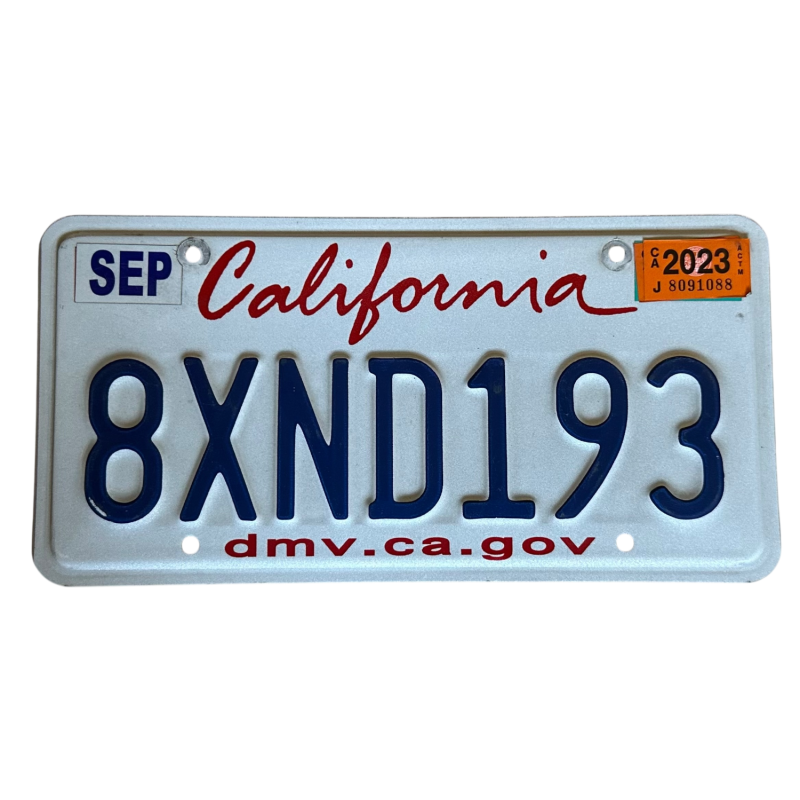 Placă de înmatriculare din California