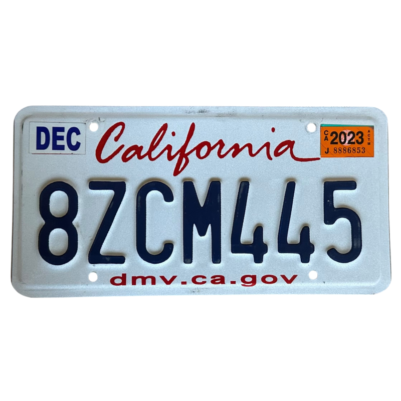 Placă de înmatriculare din California
