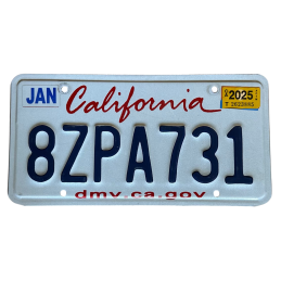 Placă de înmatriculare din California