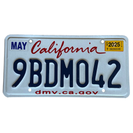 Placă de înmatriculare din California