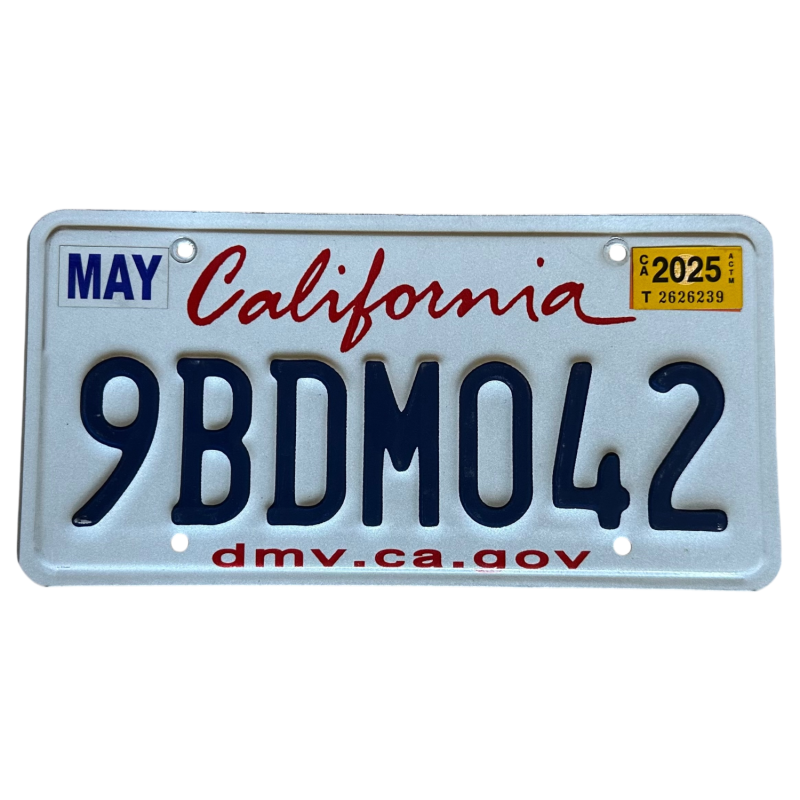 Placă de înmatriculare din California