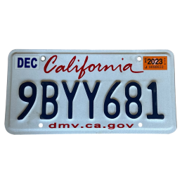Placă de înmatriculare din California