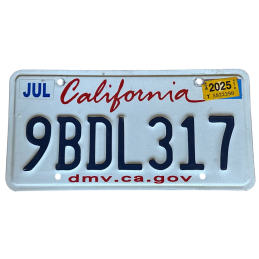 Placă de înmatriculare din California
