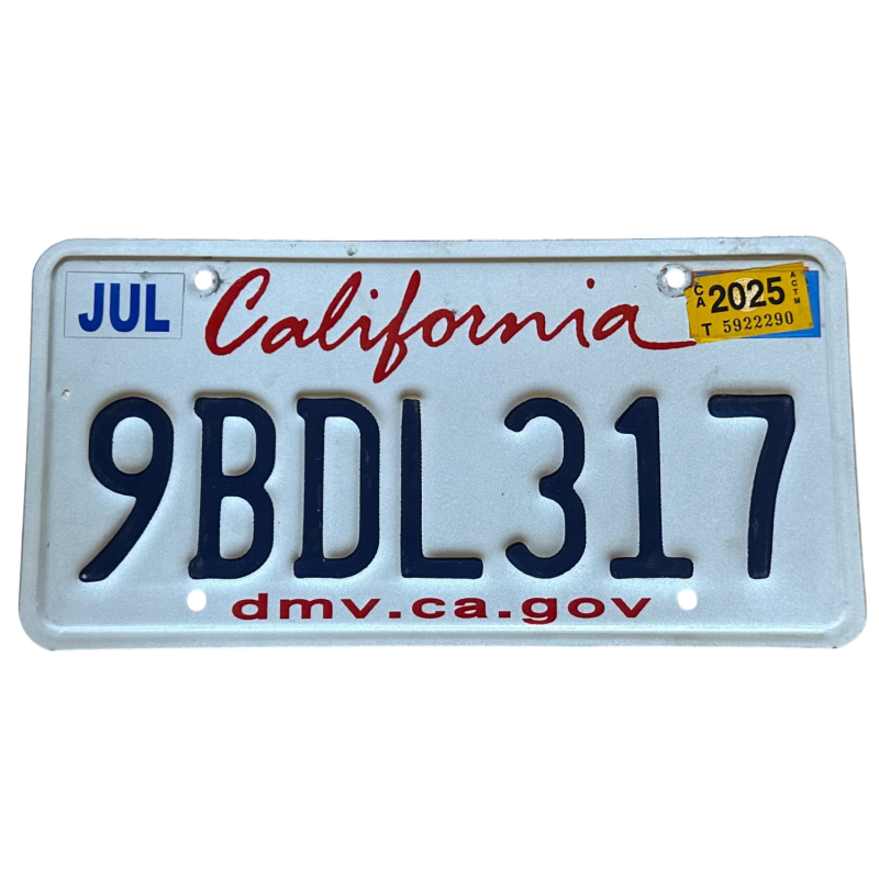 Placă de înmatriculare din California