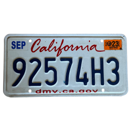 Placă de înmatriculare din California