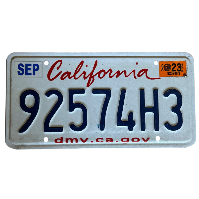 Placă de înmatriculare din California