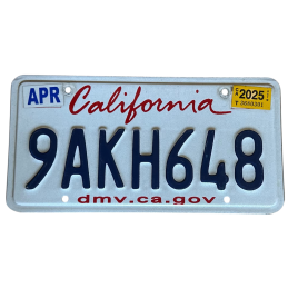 Placă de înmatriculare din California