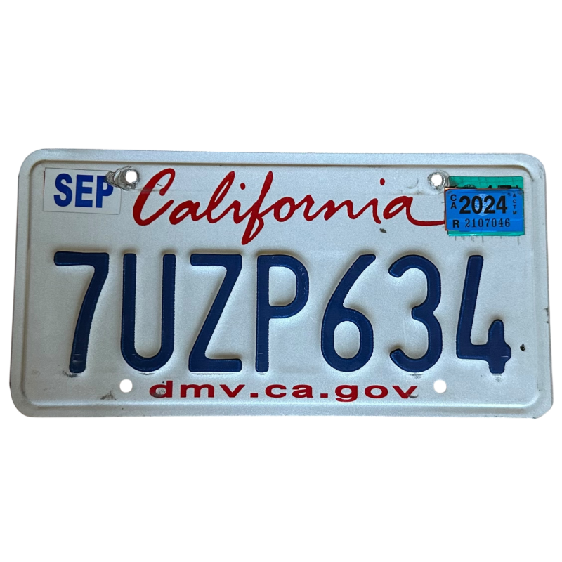 Placă de înmatriculare din California