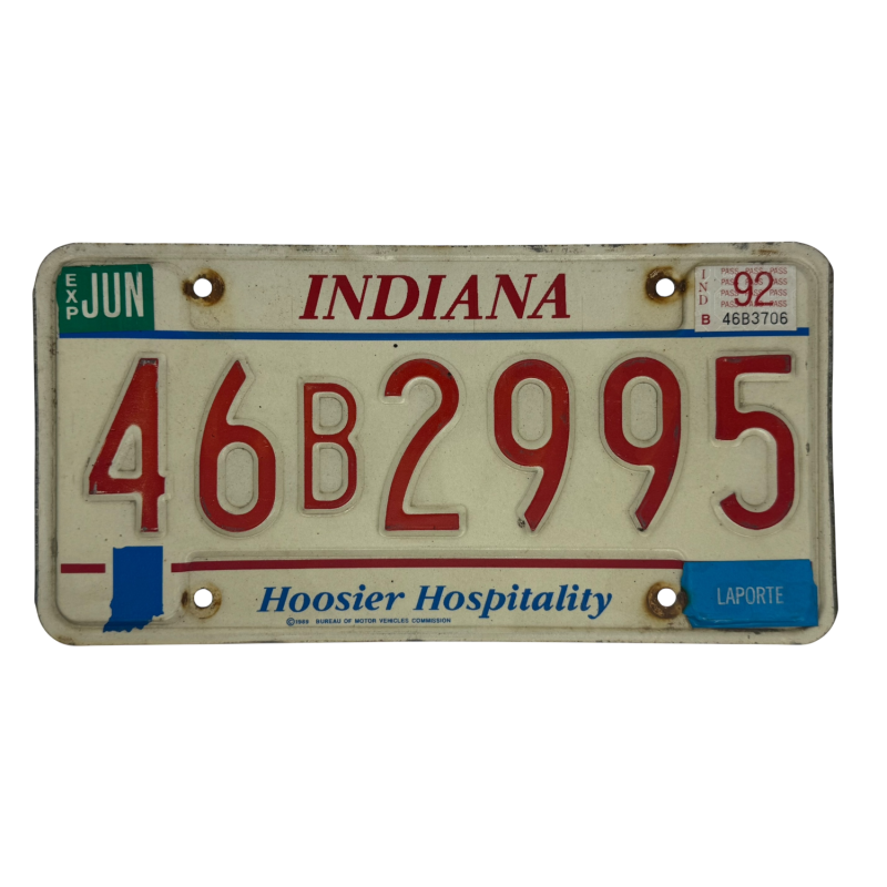 Placă de înmatriculare Indiana