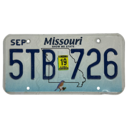 Placă de înmatriculare Missouri