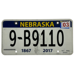 Placă de înmatriculare Nebraska