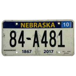 Placă de înmatriculare Nebraska