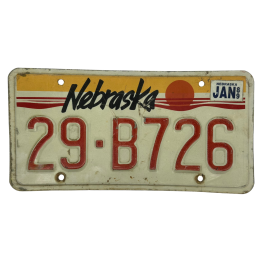 Placă de înmatriculare Nebraska