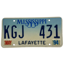 Placă de înmatriculare Mississippi
