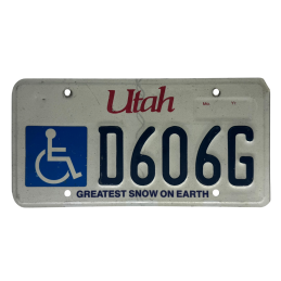 Placă de înmatriculare Utah