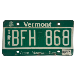 Placă de înmatriculare Vermont