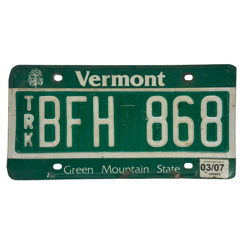 Placă de înmatriculare Vermont
