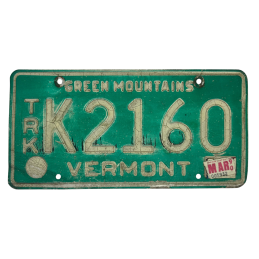 Placă de înmatriculare Vermont