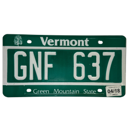 Placă de înmatriculare Vermont