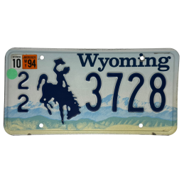 Placă de înmatriculare Wyoming