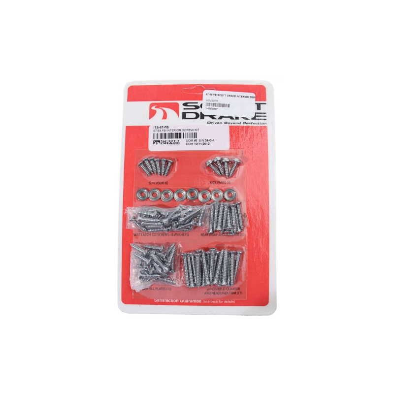 Set de șuruburi pentru ornamente interioare, Fastback 67-68